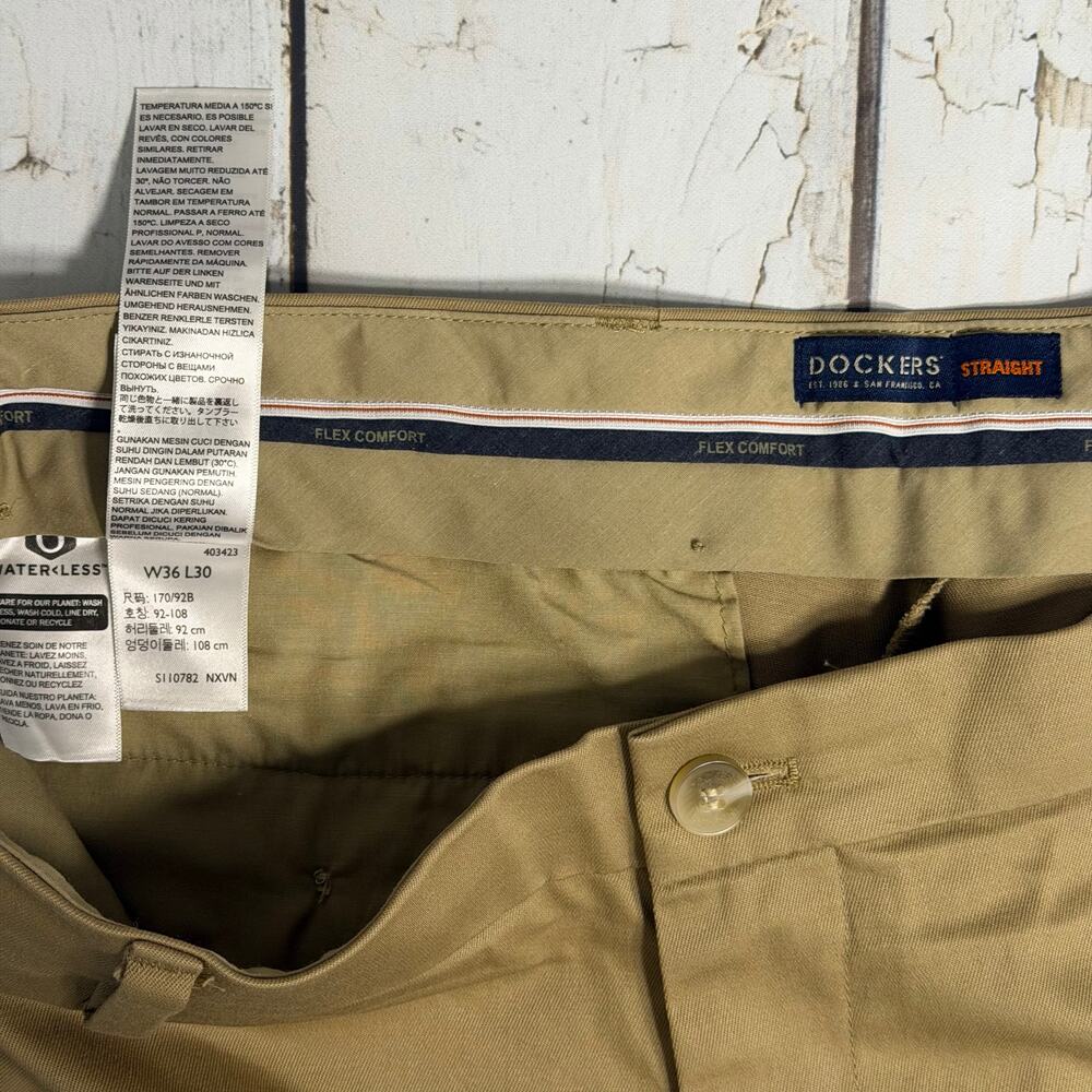 Dockers Men's dress pants Chino's Khaki's Straight flex comfort 36/30 fit 37/30 - Picture 5 of 7